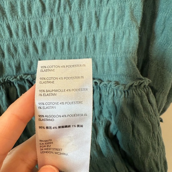 Urban Outfitters Green Flutter Sleeve Blouse - Picture 5 of 6